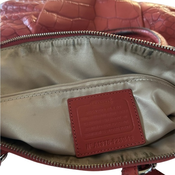 COACH Madison Crocodile Embossed Leather Lindsey Bag - Picture 9 of 10